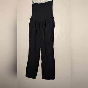 Motherhood Black High-Waist Wide-Leg Maternity Pants